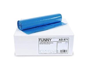 Générique AG-871 Sacs de Poubelle, Contenance 120l, 1100 x 700 mm, Type 60/bleu, (1 x 250 pièces)
