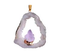 Générique Agate Necklace - gold plated Natural Stone Beaded, Gemstone Pendant, Protection Crystals, Handmade Gemstone Jewelry | Birthday for Women Festival Travel Wedding Commuting Dating