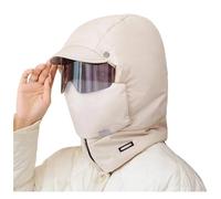 Générique Agriculturi Waterproof Fleece-Lined Hood, Right Over Helmet Balaclava Hoodie, W/Drawstr, Waterproof and Windproof (White)