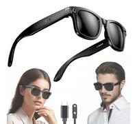 Générique AI Lunettes Connectées avec Caméra, Lunettes Bluetooth Étanches IP65, Identification des Photos Via ChatGPT, Photographie/Vidéo/Enregistrement, Lunettes De Soleil Connectées(Noir)