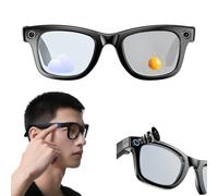 Générique AI Smart Glasses with Camera, 800W HD Cameras Glasses with Music & Call Features, Cameras Glass for Men, 144 Language & Accent, Anti-Blue Light & UV Protection (Photochromic Lenses)
