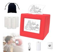 Générique AI Sticker Box Printer, Smart AI Voice Stickerbox Printer Maker Mini Thermal Label Printer with Display, Inkless Portable Sticker Maker for Home Office Study & DIY Projects (B+5Paper)