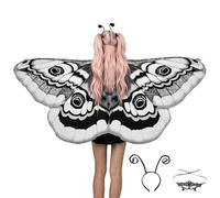 Générique Ailes de papillon adulte - Déguisement respirant à impression recto-verso avec serre-tête,Cape Phalène Halloween | pour femmes cosplay Halloween anniversaire accessoires scène