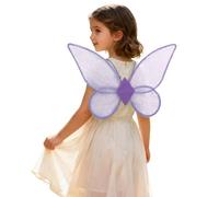 Générique Ailes Fée Femme Papillon Tulle Paillettes Bretelles Élastiquées Accessoire Déguisement Carnaval Halloween Fête Anniversaire Spectacle Danse Fillette Costume Princesse Jardin 3-12 Ans