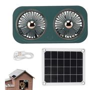 Générique Air Circulator - 20w Solar Panel Fan, Compact Weatherproof Apparatus, Dog House Greenhouse Ventilation, Garage Attic Patio Outdoor Cooling Solution, Renewable Charging Solution