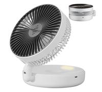 Générique Air Circulator Fan - Desk Fan with Aromatherapy Box, 5 Speed Rechargeable Wind Blower with Night Light, Portable Cooling Fans for Camping Kitchen Outdoor Patio Living Room