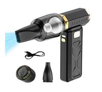 Générique Air Duster | 3-Gear USB Rechargeable Durable Adjustable Dust Blower | Handheld Cordless Reusable Wind Compressor for Keyboard Electronics Car Detailing Lawn Barber Hair Workplace
