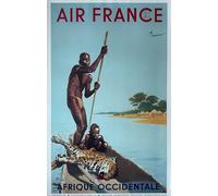 Générique Air France Afrique - A. Brenet 1949-63X100 Cm Affiche/Poster