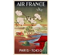 Générique Air France Paris-Tokyo - Poster 60x100 cm d'une Affiche Ancienne