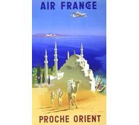 Générique Air France - Proche Orient - J. Even 1950-50X70 Cm Affiche/Poster