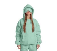 Générique Airplane Mode Travel Hoodie with Eye Mask,Hoodie with Eye Mask Built in,2025 New Comfort Airplane Mode Travel Hoodies (Light Green,TTG)