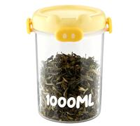 Générique Airtight Flour Storage Container - 1000ml Kitchen Organizer with Lid | Pp + Silicone Food Grade Jar for Rice, Grain, Cereal, Powder, Chips, Bread, Popcorn, Cabinet and Counter Freezer