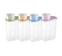 Générique Airtight Pantry Storage Containers - 4 Piece 2.5L Clear Food Organizers | Leakproof Kitchen Canisters for Rice, Cereal, Baking, Snacks, Grains, Powder, Coffee, and Freezer Storage
