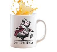 Générique Ajoutez Une Touche Royale De Plaisir À Votre Pause Café ! | Tasse En Céramique Pig - Une Tasse Silencieuse Et Charmante De 350 Ml Pour Le Bureau, La Maison Et Le Cadeau De Nouveauté Parfait