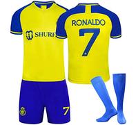 Générique Al Nassr FC Maillot Foot Enfant et Adultes Nouveaux Maillots #7 Home/Away Soccer Jersey, Ensemble Football Homme Garçon Vêtement Sport Tshirt, Shorts et Chaussette Set