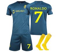 Générique Al Nassr FC Maillot Foot Enfant et Adultes Nouveaux Maillots #7 Home/Away Soccer Jersey, Ensemble Football Homme Garçon Vêtement Sport Tshirt, Shorts et Chaussette Set