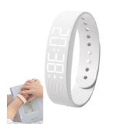Générique Alarm Clock Watch, Alarm Bracelet Digital Silent Vibration Wake-Up Sport Wristband,for Heavy Sleepers, Snooze Free Smart Watch for Men and Women (White)