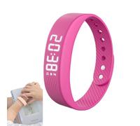 Générique Alarm Clock Watch, Alarm Bracelet Digital Silent Vibration Wake-Up Sport Wristband,for Heavy Sleepers, Snooze Free Smart Watch for Men and Women (Rose Pink)