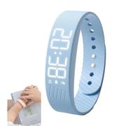 Générique Alarm Clock Watch, Alarm Bracelet Digital Silent Vibration Wake-Up Sport Wristband,for Heavy Sleepers, Snooze Free Smart Watch for Men and Women (Light Blue)