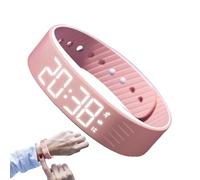 Générique Alarm Watch, Silent Digital Clock, Smart Wristband Timepiece, Adjustable Vibration Setting, Rechargeable Battery Display, Ideal for Travel School Sports Outdoor Women Men Kids, 9mm