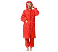 Générique Albornoz de forro polar con capucha y bolsillos, de punto trenzado, con botones, pijama de invierno, acogedor, ropa de dormir de felpa, bata de spa, ropa de descanso súper suave