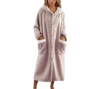 Générique Albornoz Mujer con Capucha, Albornoces Juveniles, Ducha, Piscina, Bata Baño, Unisex Bata con cuello chal para mujer, ropa de dormir suave y acogedora