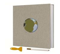 Générique Album Scrapbook Auto-adhésif for Photos 4 × 6 5 7 8 10, Couverture en Lin magnétique, 40 Pages, Mariage Familial avec Stylo(RANDL)