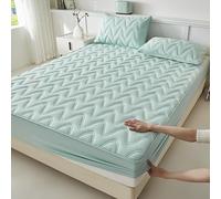 Générique Alèse Imperméable pour Matelas avec Poche Profonde De 28 Cm, Drap-Housse Respirant Et Confortable avec Bande Élastique À 360°, Lavable en Machine,Vert,200x220cm(79x87inch)