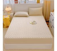 Générique Alèse Matelassée Drap-Housse Drap-Housse Profond Antidérapant Doux Et Chaud Respirant Lavable en Machine Et Utilisable en Toutes Saisons,Kaki,200x220cm(79x87inch)