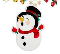 Générique Alfombra De Baño Navideña,Felpudo De Muñeco De Nieve - Diseño Antideslizante Con Árbol Y Muñeco De Nieve - Tapete Suave Para Ducha Y Bañera