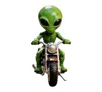 Générique Alien Statue - Alien Riding Motorcycle Outdoor Sculpture | Resin Garden Statue,for Lawn Backyard Porch Patio Terrace Balcony Landscape Party