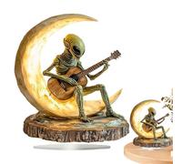 Générique Alien Statuette Statues D'alien De l'espace,Extra Terrestre Statue,Figurine De Jardin pour Bureau À La Maison Jardin Patio Cour Pelouse Figurines De Collection De Décora