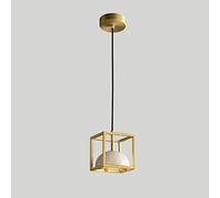 Générique All Copper Light Luxury MI-NI Single Head Lustre LED Art Moderne Verre Suspendu Lumière Longue Ligne Porche Bar Décoration Plafond Pendentif Lampe Éclairage Intérieur, plafonnier