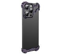 Générique Alloy Armor Bumper Case for Iphone 16 Pro Max, 16/15/14/13/12 Series, Titanium Alloyarmor Premium Frameless Case, Minimalist Unique Case (for iPhone 16 Pro Max,Purple)