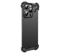 Générique Alloy Armor Bumper Case for Iphone 16 Pro Max, 16/15/14/13/12 Series, Titanium Alloyarmor Premium Frameless Case, Minimalist Unique Case (for iphone 13 Pro Max,Black)