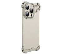 Générique Alloy Armor Bumper Case for Iphone 16 Pro Max, 16/15/14/13/12 Series, Titanium Alloyarmor Premium Frameless Case, Minimalist Unique Case (for iphone 15,Gray)