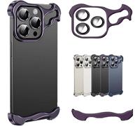 Générique Alloy Armor for Iphone Case, Alloyarmor Premium Case, Minimalist Protective Shock Absorption Aerospace Grade Aluminum Shells, Elastomer Inlays Easy Fit (15 Pro Max,Purple)