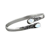Générique Alloy Inlaid Green Bracelet European And American Fashion Retro Polished Bracelet For Women Plaqué Breloques Bijoux (Silver, One Size)