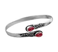 Générique Alloy Inlaid Green Bracelet European And American Fashion Retro Polished Bracelet For Women Plaqué Breloques Bijoux (Red, One Size)