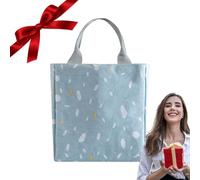 Générique Almuerzo Térmica - Tote Aislante Con Cierre Cordón | Algodón Lino Portátil Camping Viaje Escuela Picnic Mujer Hombre Comida Refrigerada Práctica