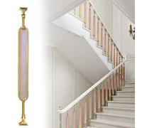 Générique Aluminum Alloy & Glass Stair Spindles, Adjustable Indoor Railing Post for Staircase, 1 Pc Pink Baluster with Angle Top & Bottom, Durable Modern Design