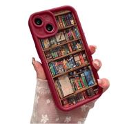Générique Alyova Bookshelf Phone Case, Anti-Slip Shockproof and Drop-Resistant TPU Protective Cover, Personalized Book Creative Design (for 11,Red)