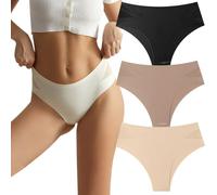 Générique AmbarWear Invisible Breathable Cameltoe Thong, Breathable Sweat Proof Seamless No Show Panty Underwear (FR/ES, Alpha/Lettres, L, Taille Normale, Taille Normale, 3PCS-A)