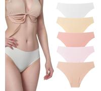 Générique Ambarwear Invisible Camel Toe Thong,Aura Thong No Camel Toe, Breathable Sweat Proof Seamless Underwear (5PCS-D,S)
