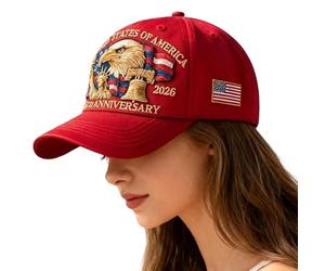Générique American Heritage Baseball Cap, Outdoor Sports Sun Hat, 250 Years Celebration Headpiece, Lightweight Adjustable Fishing Hiking Camping Travel Cap for Men Women Veterans Family Events