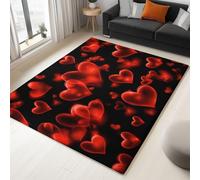 Générique Amour Tapis Ultra Doux pour Chambre d'enfant, 140 x 200 cm, antidérapant Tapis décoratif intérieur et extérieur Romance Vacances Amour pour Chambre à Coucher, Salle de Jeux, Salon Noir