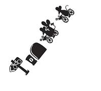 Générique Amovible PVC Souris Motif De Cyclisme Auto-Adhésif Mural Decal Art Sticker Mural Décor À La Maison Bonne Qualité