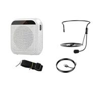 Générique Amplificateur Parlant, White | Écran d ' affichage, microphone casque, lecture USB de carte TF, unité portable à la taille