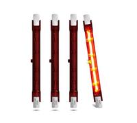 Générique Ampoule chauffante Rubis 500W R7S, Ampoules chauffantes à Quartz infrarouges 118 mm, Lampe halogène à intensité Variable 240V (Paquet de 4)