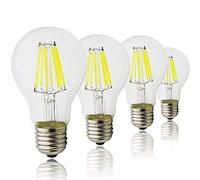 Générique Ampoule LED E27 à Filament à vis Edison 8 W, Globe en Verre, 750 LM, 6 000 K, Blanc Froid lumière du Jour, équivalent à Une Lampe à Incandescence de 80 W, Lot de 4